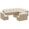 Image de vidaXL Ensemble de 13 canapés de jardin avec coussins Beige Poly Rattan