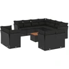 Image de vidaXL Ensemble de 12 canapés de jardin avec coussins noir poly rotin