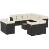 Image de vidaXL Ensemble de 12 canapés de jardin avec coussins noir poly rotin