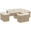 Image de vidaXL Ensemble de 12 canapés de jardin avec coussins Beige Poly Rattan