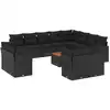 Image de vidaXL Ensemble de 13 canapés de jardin avec coussins noir poly rotin