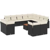 Image de vidaXL Ensemble de 13 canapés de jardin avec coussins noir poly rotin