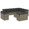 Image de vidaXL Ensemble de 13 canapés de jardin avec coussins Gris Poly Rattan