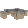 Image de vidaXL Ensemble de salon de jardin 14 pièces avec coussins Beige Poly Rattan