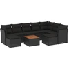 Image de vidaXL Ensemble de 10 canapés de jardin avec coussins noir poly rotin