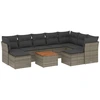 Image de vidaXL Ensemble de salon de jardin 10 pièces avec coussins Gris Poly Rattan