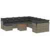 Image de vidaXL Ensemble de salon de jardin 12 pièces avec coussins Gris Poly rotin