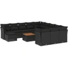 Image de vidaXL Ensemble de 13 canapés de jardin avec coussins noir poly rotin