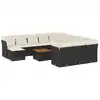 Image de vidaXL Ensemble de 13 canapés de jardin avec coussins noir poly rotin