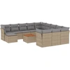 Image de vidaXL Ensemble de 13 canapés de jardin avec coussins Beige Poly Rattan