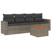 Image de vidaXL Ensemble de salon de jardin 5 pièces avec coussins Gris Poly rotin