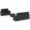Image de vidaXL Ensemble de salon de jardin 6 pièces avec coussins noir poly rotin