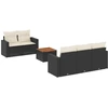 Image de vidaXL Ensemble de salon de jardin 6 pièces avec coussins noir poly rotin