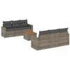 Image de vidaXL Ensemble de salon de jardin 7 pièces avec coussins Gris Poly rotin