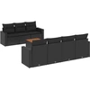 Image de vidaXL Ensemble de jardin canapé 8 pièces avec coussins noir poly rotin