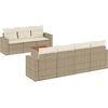 Image de vidaXL Ensemble de jardin canapé 8 pièces avec coussins Beige Poly Rattan