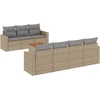 Image de vidaXL Ensemble de jardin canapé 8 pièces avec coussins Beige Poly Rattan