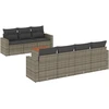 Image de vidaXL Ensemble de jardin canapé 8 pièces avec coussins Gris Poly rotin