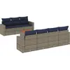 Image de vidaXL Ensemble de jardin canapé 8 pièces avec coussins Gris Poly rotin