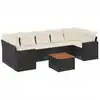 Image de vidaXL Ensemble de jardin canapé 8 pièces avec coussins noir poly rotin