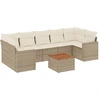 Image de vidaXL Ensemble de jardin canapé 8 pièces avec coussins Beige Poly Rattan