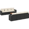 Image de vidaXL Ensemble de salon de jardin 9 pièces avec coussins noir poly rotin