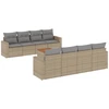 Image de vidaXL Ensemble de salon de jardin 9 pièces avec coussins beige Poly rotin
