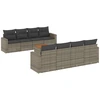 Image de vidaXL Ensemble de salon de jardin 9 pièces avec coussins Gris Poly rotin