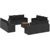 Image de vidaXL Ensemble de 13 canapés de jardin avec coussins noir poly rotin