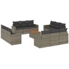Image de vidaXL Ensemble de 13 canapés de jardin avec coussins Gris Poly Rattan
