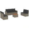 Image de vidaXL Ensemble de jardin canapé 8 pièces avec coussins Gris Poly rotin