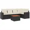Image de vidaXL Ensemble de salon de jardin 6 pièces avec coussins noir poly rotin