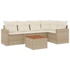 Image de vidaXL Ensemble de salon de jardin 6 pièces avec coussins Beige Poly Rattan