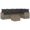 Image de vidaXL Ensemble de salon de jardin 6 pièces avec coussins Gris Poly rotin