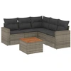 Image de vidaXL Ensemble de salon de jardin 6 pièces avec coussins Gris Poly rotin