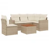 Image de vidaXL Ensemble de salon de jardin 6 pièces avec coussins Beige Poly Rattan