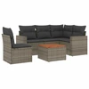 Image de vidaXL Ensemble de salon de jardin 6 pièces avec coussins Gris Poly rotin