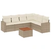 Image de vidaXL Ensemble de salon de jardin 7 pièces avec coussins Beige Poly Rattan