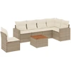 Image de vidaXL Ensemble de salon de jardin 7 pièces avec coussins Beige Poly Rattan
