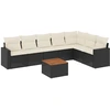 Image de vidaXL Ensemble de jardin canapé 8 pièces avec coussins noir poly rotin
