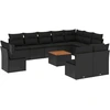 Image de vidaXL Ensemble de salon de jardin 11 pièces avec coussins noir poly rotin