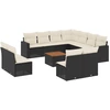 Image de vidaXL Ensemble de 12 canapés de jardin avec coussins noir poly rotin