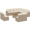 Image de vidaXL Ensemble de 12 canapés de jardin avec coussins Beige Poly Rattan