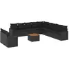 Image de vidaXL Ensemble de 12 canapés de jardin avec coussins noir poly rotin