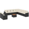 Image de vidaXL Ensemble de 12 canapés de jardin avec coussins noir poly rotin