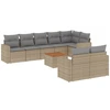 Image de vidaXL Ensemble de salon de jardin 9 pièces avec coussins beige Poly rotin