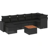 Image de vidaXL Ensemble de jardin canapé 8 pièces avec coussins noir poly rotin