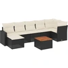 Image de vidaXL Ensemble de jardin canapé 8 pièces avec coussins noir poly rotin