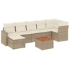 Image de vidaXL Ensemble de jardin canapé 8 pièces avec coussins Beige Poly Rattan