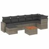 Image de vidaXL Ensemble de jardin canapé 8 pièces avec coussins Gris Poly rotin